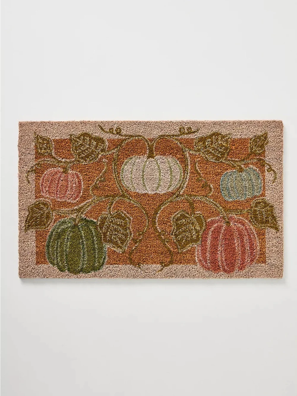 Anthropologie Bruna Autumn Pumpkin Printed Coir Doormat - Multicolor (18”x30”)